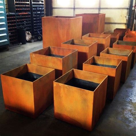 rusty metal tall planter box corten|corten planter box sizes.